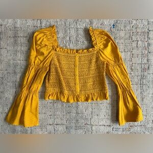 Lost + Wander Crop Top Yellow Size Small